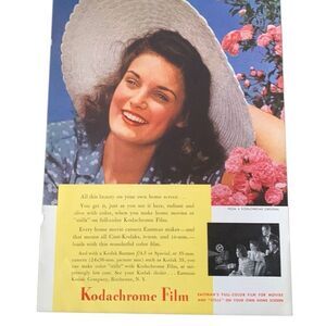 Vintage 1941 Kodak Kodachrome Film Ad Advertisement